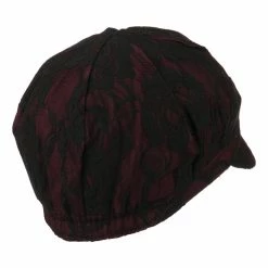 Jeanne Simmons Women's Bow Lace Cabbie Cap 19 Jeanne Simmons Women's Bow Lace Cabbie Cap -Adams Shop bw001cb burgundy 3