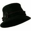 Jeanne Simmons Cloche Wool Felt Floral Button Hat 2 Jeanne Simmons Cloche Wool Felt Floral Button Hat -Adams Shop bw001cl 1