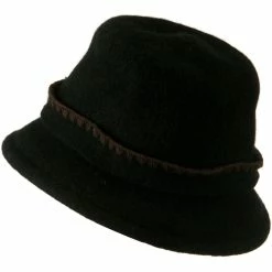 Jeanne Simmons Cloche Wool Felt Floral Button Hat -Adams Shop bw001cl 2