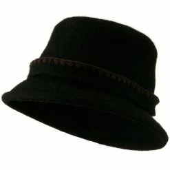 Jeanne Simmons Cloche Wool Felt Floral Button Hat -Adams Shop bw001cl 4