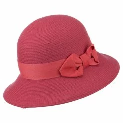 Jeanne Simmons Women's Wool Felt Bucket Shape Hat -Adams Shop bz001bh coral 2
