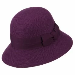 Jeanne Simmons Women's Wool Felt Bucket Shape Hat -Adams Shop bz002bh purple 2