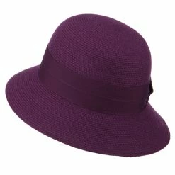 Jeanne Simmons Women's Wool Felt Bucket Shape Hat -Adams Shop bz002bh purple 3