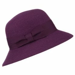Jeanne Simmons Women's Wool Felt Bucket Shape Hat -Adams Shop bz002bh purple 5
