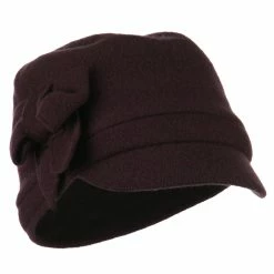 Broner Ladies Wool Bow Cabby Cap -Adams Shop ca002nb plum 1