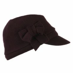 Broner Ladies Wool Bow Cabby Cap -Adams Shop ca002nb plum 5