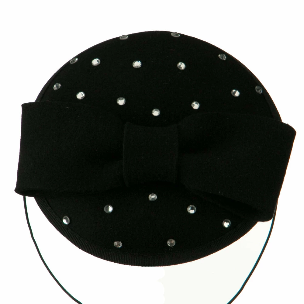 Jeanne Simmons Wool Felt Cocktail Hat With Bow 4 Jeanne Simmons Wool Felt Cocktail Hat With Bow - Image 2