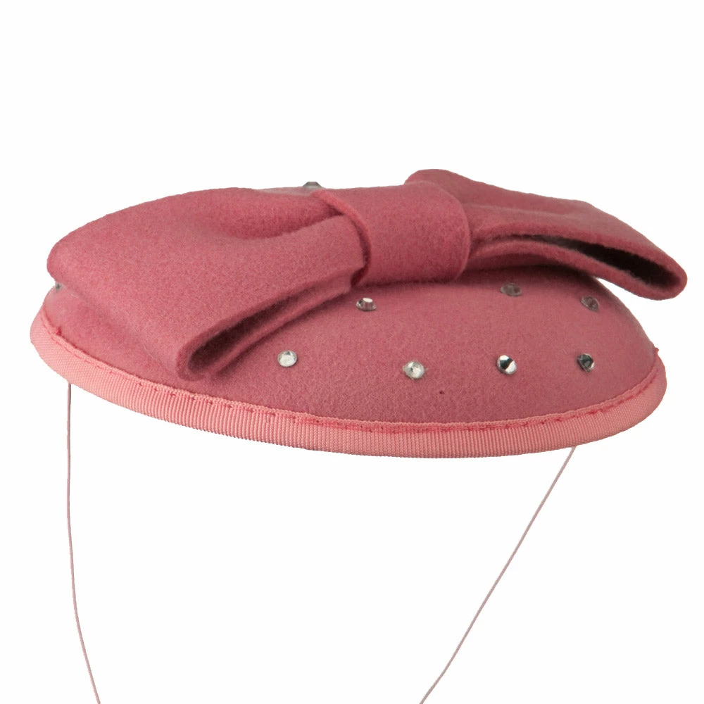 Jeanne Simmons Wool Felt Cocktail Hat With Bow 10 Jeanne Simmons Wool Felt Cocktail Hat With Bow - Image 8