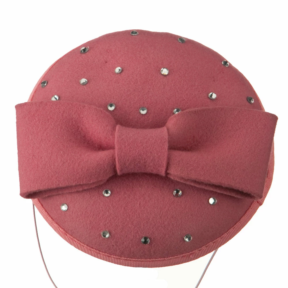 Jeanne Simmons Wool Felt Cocktail Hat With Bow 9 Jeanne Simmons Wool Felt Cocktail Hat With Bow - Image 7