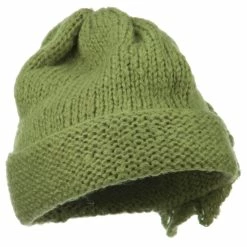 Jeanne Simmons Ladies Flower Accent Cuff Beanie -Adams Shop cb006ps green 4 1
