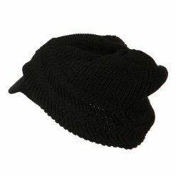 Rasta World Crown Plain Beanie Visor -Adams Shop cb008cs black 2