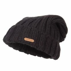 Hatiya Deep Crown Cuff Long Beanie -Adams Shop cc001bd black 1