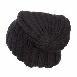 Hatiya Deep Crown Cuff Long Beanie -Adams Shop cc001bd black 2