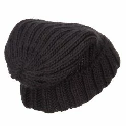 Hatiya Deep Crown Cuff Long Beanie -Adams Shop cc001bd black 3