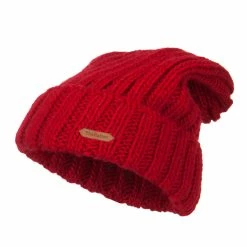 Hatiya Deep Crown Cuff Long Beanie -Adams Shop cc005bd red 1