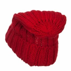 Hatiya Deep Crown Cuff Long Beanie -Adams Shop cc005bd red 2