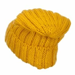 Hatiya Deep Crown Cuff Long Beanie -Adams Shop cc007bd mustard 2
