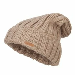 Hatiya Deep Crown Cuff Long Beanie -Adams Shop cc008bd tan 1