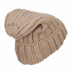 Hatiya Deep Crown Cuff Long Beanie -Adams Shop cc008bd tan 3