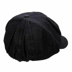 Something Special Cotton Elastic Newsboy Cap 179 Something Special Cotton Elastic Newsboy Cap -Adams Shop ce019sic black denim 3
