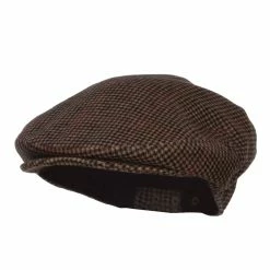 Jeanne Simmons Men's Checkered Wool Blend Ivy Hat -Adams Shop ch003dv brown 1