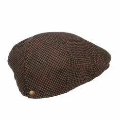 Jeanne Simmons Men's Checkered Wool Blend Ivy Hat -Adams Shop ch003dv brown 3