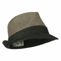 Hatiya Pleated Straw Band Fedora -Adams Shop ci001mf black 4