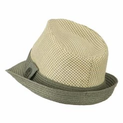 Hatiya Pleated Straw Band Fedora -Adams Shop ci003mf grey 2