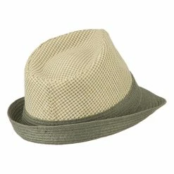 Hatiya Pleated Straw Band Fedora -Adams Shop ci003mf grey 3