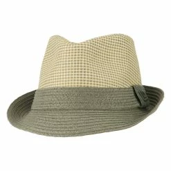 Hatiya Pleated Straw Band Fedora -Adams Shop ci003mf grey 5