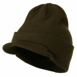 MG Cuff Knitted Beanie With Visor Bill -Adams Shop ck002cv 1 1