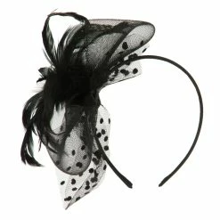 Magid Black Feather Design Headband Fascinator