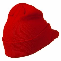 MG Cuff Knitted Beanie With Visor Bill -Adams Shop ck008cv 3