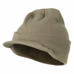 MG Cuff Knitted Beanie With Visor Bill -Adams Shop ck010cv 1
