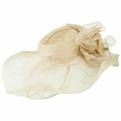 Jeanne Simmons Crownless Folded Brim Sinamay Hat -Adams Shop cl001fs natural 2