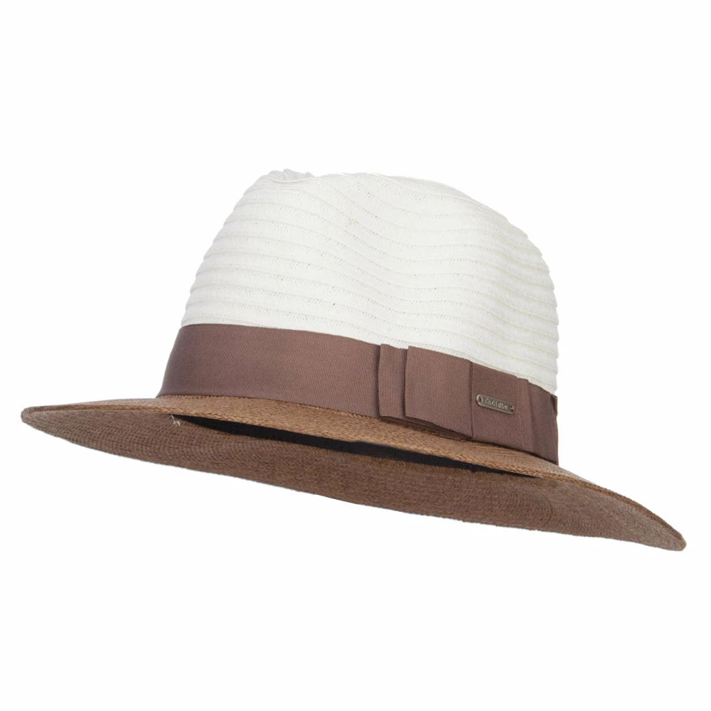 Hatiya Color Block Panama Hat With Band 3 Hatiya Color Block Panama Hat With Band