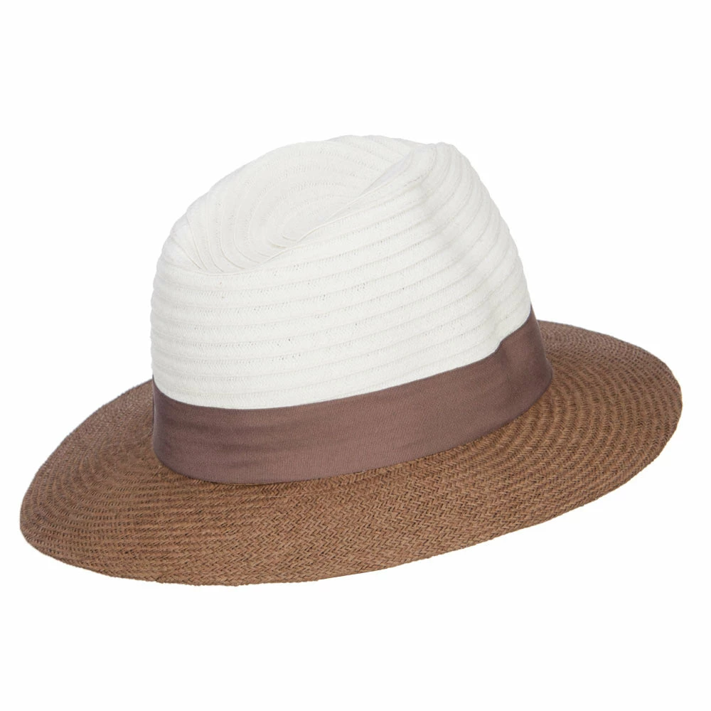 Hatiya Color Block Panama Hat With Band 5 Hatiya Color Block Panama Hat With Band - Image 3