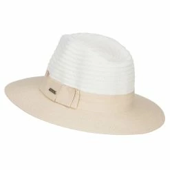 Hatiya Color Block Panama Hat With Band 23 Hatiya Color Block Panama Hat With Band -Adams Shop cl002pe tan 2