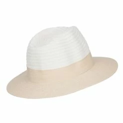 Hatiya Color Block Panama Hat With Band 24 Hatiya Color Block Panama Hat With Band -Adams Shop cl002pe tan 3