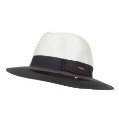 Hatiya Color Block Panama Hat With Band 27 Hatiya Color Block Panama Hat With Band -Adams Shop cl003pe black 1