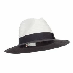 Hatiya Color Block Panama Hat With Band 30 Hatiya Color Block Panama Hat With Band -Adams Shop cl003pe black 4