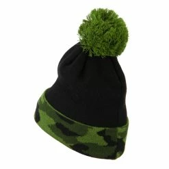 City Hunter Camouflage Cuff Pom Beanie -Adams Shop cm002bf green 2 1