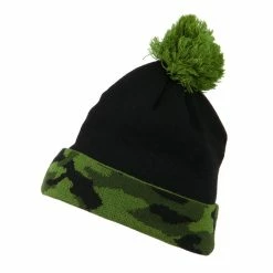 City Hunter Camouflage Cuff Pom Beanie -Adams Shop cm002bf green 5 1