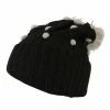 City Hunter Cable Polka Dot Pom Cuff Beanie 2 City Hunter Cable Polka Dot Pom Cuff Beanie -Adams Shop cp001bf light grey 1 1