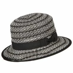 Jeanne Simmons Women's Crochet Weave Paper Braid Boater Hat 19 Jeanne Simmons Women's Crochet Weave Paper Braid Boater Hat -Adams Shop cr001pp black white 3