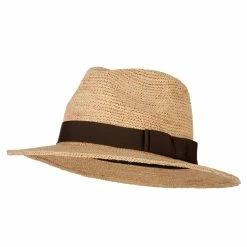 Jeanne Simmons Women's Raffia Fedora Hat With Grosgrain Band