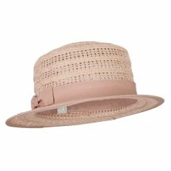 Jeanne Simmons Women's Crochet Weave Paper Braid Boater Hat 30 Jeanne Simmons Women's Crochet Weave Paper Braid Boater Hat -Adams Shop cr003pp pink 4