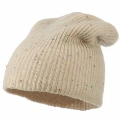 Rasta World Wool Color Speckled Long Beanie -Adams Shop cs004bd ivory 1