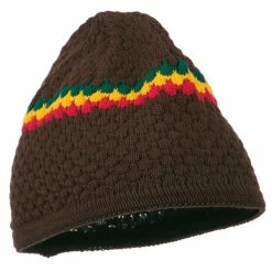 Rasta World Hand Crocheted Beanie (03) -Adams Shop cs004c3 brown 4