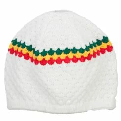 Rasta World Hand Crocheted Beanie (03) -Adams Shop cs019c3 white 4